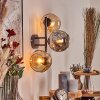 Ripoll globe light, wall light Amber, Smoke-coloured, 3-light sources