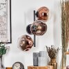 Ripoll globe light, wall light clear, coppery, 3-light sources