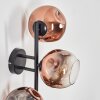 Ripoll globe light, wall light clear, coppery, 3-light sources