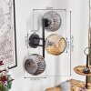 Ripoll globe light, wall light Amber, Smoke-coloured, 3-light sources