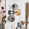 Ripoll globe light, wall light Amber, Smoke-coloured, 3-light sources