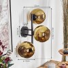 Koyoto globe light, wall light gold, 3-light sources
