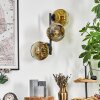 Ripoll globe light, wall light gold, clear, 3-light sources