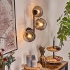 Ripoll globe light, wall light clear, Smoke-coloured, 3-light sources