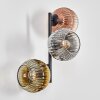Ripoll globe light, wall light chrome, gold, clear, coppery, Smoke-coloured, 3-light sources