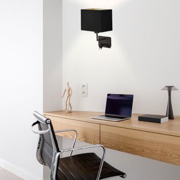 Steinhauer lights Nouveau wall light LED black, 2-light sources