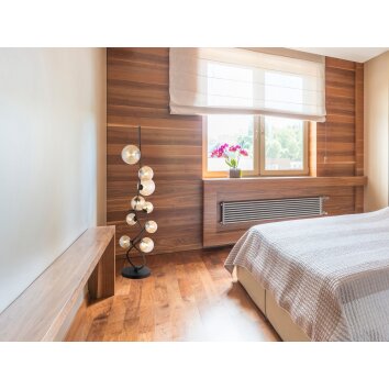 Globo lighting Tuberius floor lamp LED black, 9-light sources