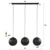 Zip pendant light black, 3-light sources