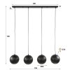 Zip pendant light black, 4-light sources