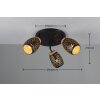 Reality lights Bidar ceiling light gold, black, 3-light sources