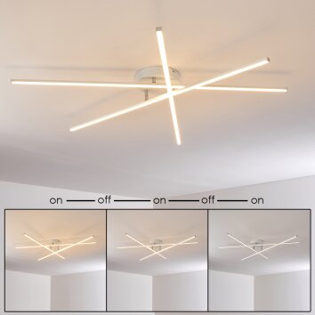 Tornio Ceiling Light LED matt nickel, white, 3-light sources