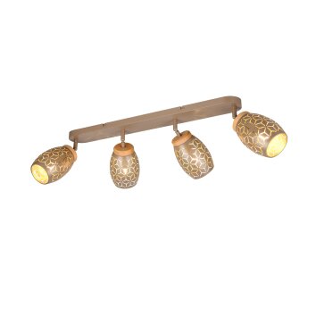 Reality lights Bidar ceiling spotlight brown, 4-light sources