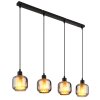 Globo lighting Xia hanging light black, 4-light sources