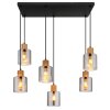 Globo lighting Aleidis hanging light dark brown, black, 6-light sources