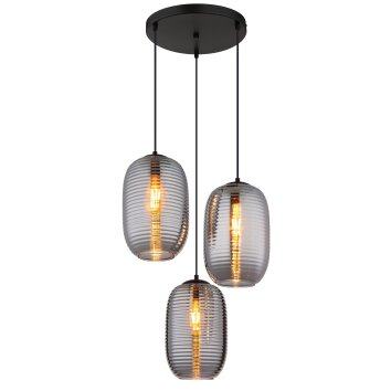 Globo lighting Jefrey hanging light black, 3-light sources