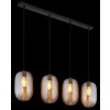 Globo lighting Jefrey hanging light black, 4-light sources