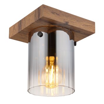 Globo lighting Underwood ceiling light Dark wood, Ecru, 1-light source
