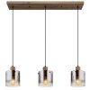 Globo lighting Underwood hanging light Dark wood, Ecru, 3-light sources