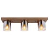 Globo lighting Underwood ceiling light Dark wood, Ecru, 3-light sources