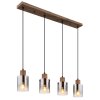 Globo lighting Underwood hanging light Dark wood, Ecru, 4-light sources