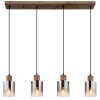 Globo lighting Underwood hanging light Dark wood, Ecru, 4-light sources