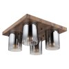 Globo lighting Underwood ceiling light Dark wood, Ecru, 4-light sources