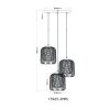 Globo lighting Dichti hanging light black, 3-light sources