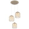 Globo lighting Dichti hanging light sand-coloured, 3-light sources