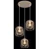 Globo lighting Dichti hanging light sand-coloured, 3-light sources