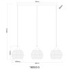 Globo lighting Lourdes hanging light white, 3-light sources