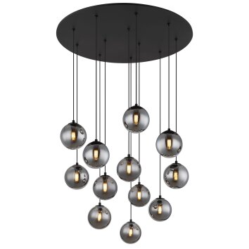 Globo lighting Riha ceiling light black, 12-light sources