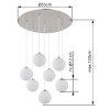 Globo lighting Riha hanging light matt nickel, 7-light sources
