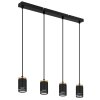 Globo lighting Korben hanging light black, 4-light sources