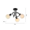 Leuchten Direkt lights LOKI ceiling light LED black, 3-light sources