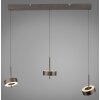 Paul Neuhaus Q-Serie Q-Rotate pendant light LED brown, 3-light sources, Remote control