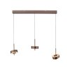Paul Neuhaus Q-Serie Q-Rotate pendant light LED brown, 3-light sources, Remote control