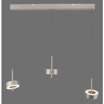 Paul Neuhaus Q-Serie Q-Rotate pendant light LED silver, 3-light sources, Remote control