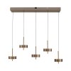 Paul Neuhaus Q-Serie Q-Rotate pendant light LED brown, 5-light sources, Remote control