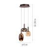 Paul Neuhaus lights Irides pendant light LED brown, 3-light sources