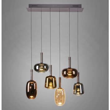 Paul Neuhaus lights Irides pendant light LED brown, 6-light sources