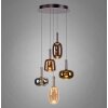 Paul Neuhaus lights Irides pendant light LED brown, 5-light sources