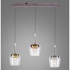 Paul Neuhaus Q-Serie Q-Kon pendant light LED brown, 3-light sources, Remote control