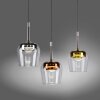 Paul Neuhaus Q-Serie Q-Kon pendant light LED brown, 3-light sources, Remote control