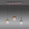 Paul Neuhaus Q-Serie Q-Kon pendant light LED brown, 3-light sources, Remote control
