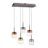 Paul Neuhaus Q-Serie Q-Kon pendant light LED brown, 5-light sources, Remote control