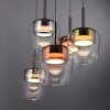 Paul Neuhaus Q-Serie Q-Kon pendant light LED brown, 5-light sources, Remote control