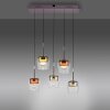Paul Neuhaus Q-Serie Q-Kon pendant light LED brown, 5-light sources, Remote control