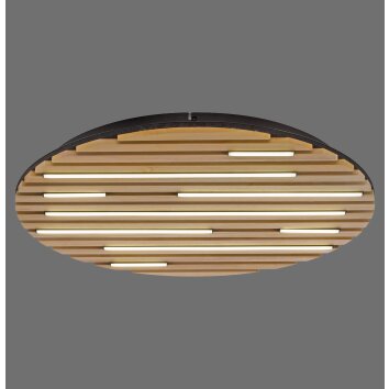 Paul Neuhaus Q-Serie Q-Akustik wall and ceiling light LED brown, black, 1-light source, Remote control