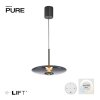 Paul Neuhaus lights E-Vitrum pendant light LED grey, 2-light sources, Remote control