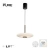 Paul Neuhaus lights E-Vitrum pendant light LED brown, 2-light sources, Remote control
